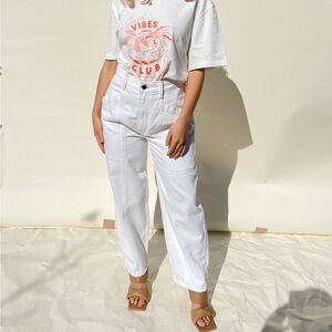 Etica Ellie Utility Pant in Vintage White